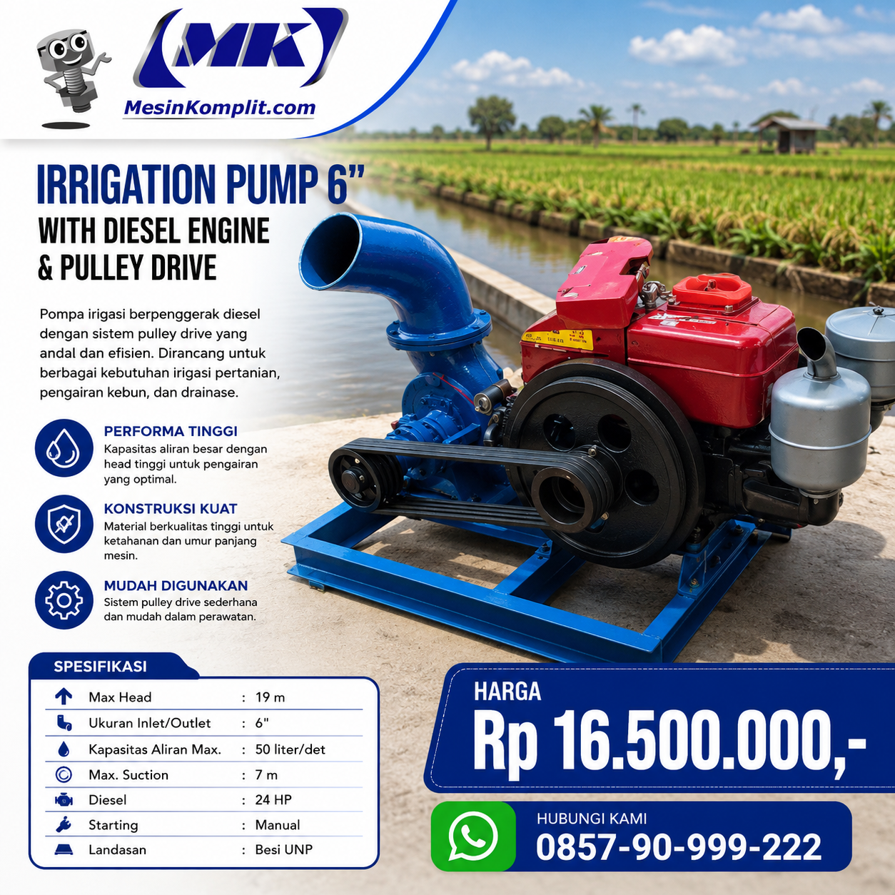 Pompa Tambak Diesel 6in (...